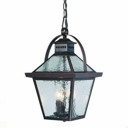 Homeroots 16.5 x 9.75 x 9.75 in. Bay Street 3-Light Architectural Bronze Hanging Light 398020